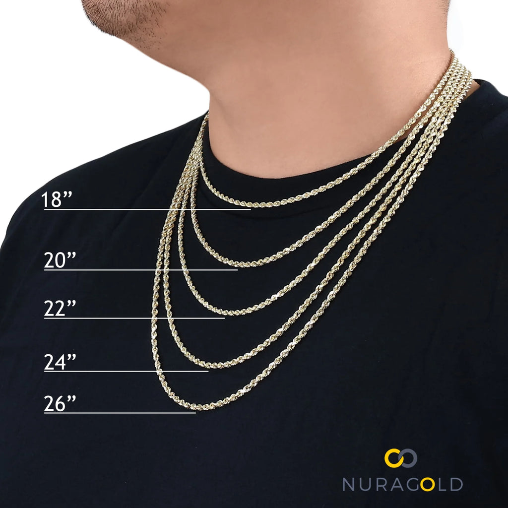 14k Yellow Gold Solid Figaro Chain Link Necklace 18" - 30" N3821