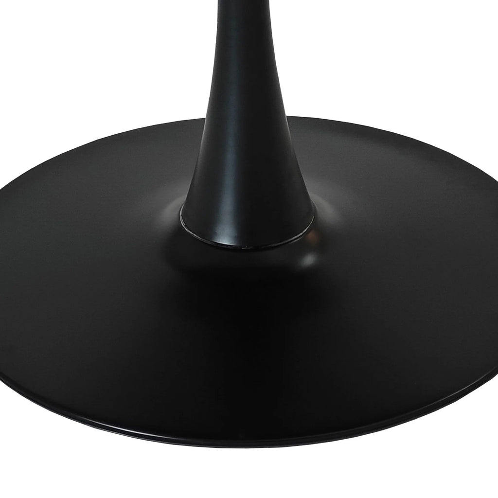 47.24" Round Dining Table with Wood Grain Top Metal Base K87873