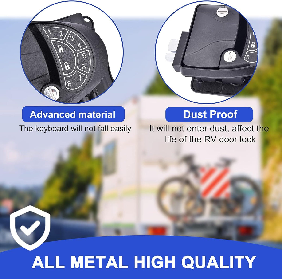 Waterproof Metal RV Keyless Entry Door Lock with Backlit Keypad C53774