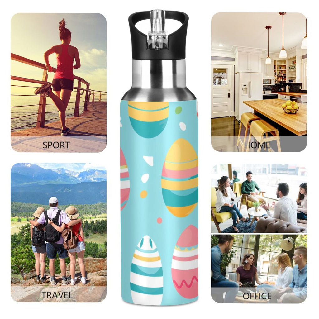 Insulated Stainless Steel Water Bottle with Straw Lid 20 oz E9757