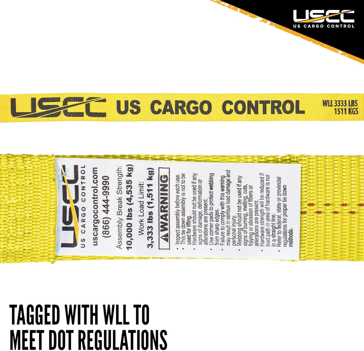 2 Inch x 12 Foot Yellow Ratchet Straps with Double J Hooks - 4 Pack U45784