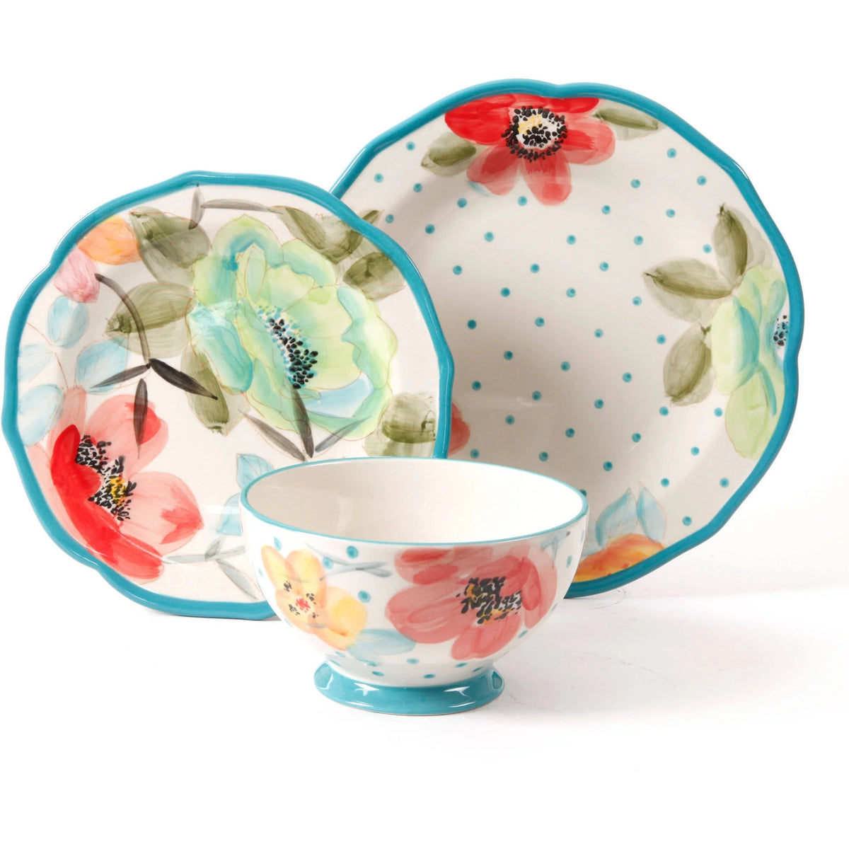 Turquoise 12-Piece Dinnerware Set U444214