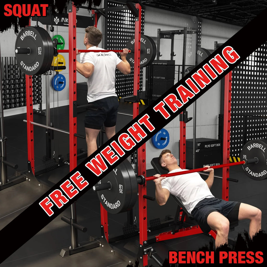 1200LBS Capacity Power Rack with LAT Pulldown System S598