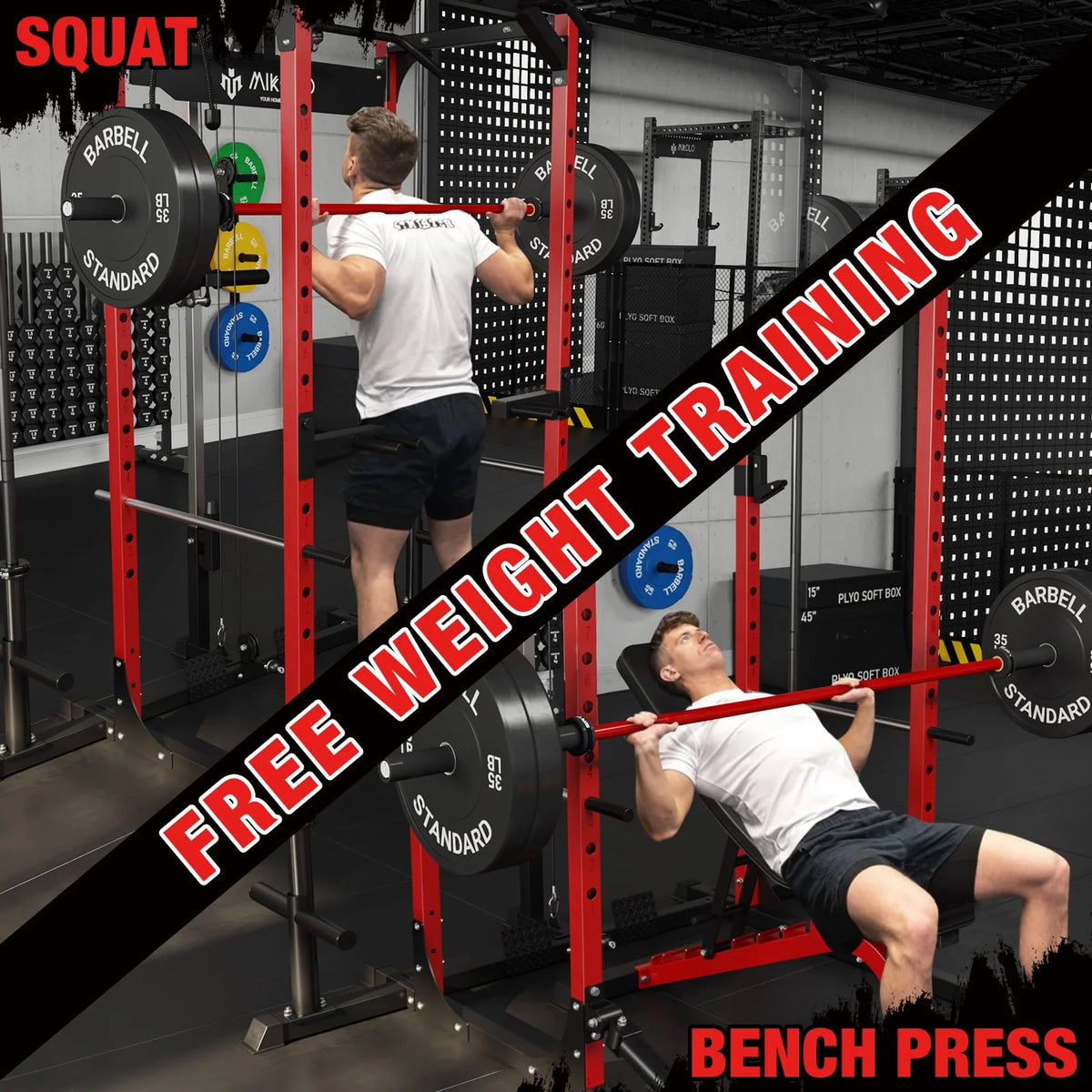 1200LBS Capacity Power Rack with LAT Pulldown System S598