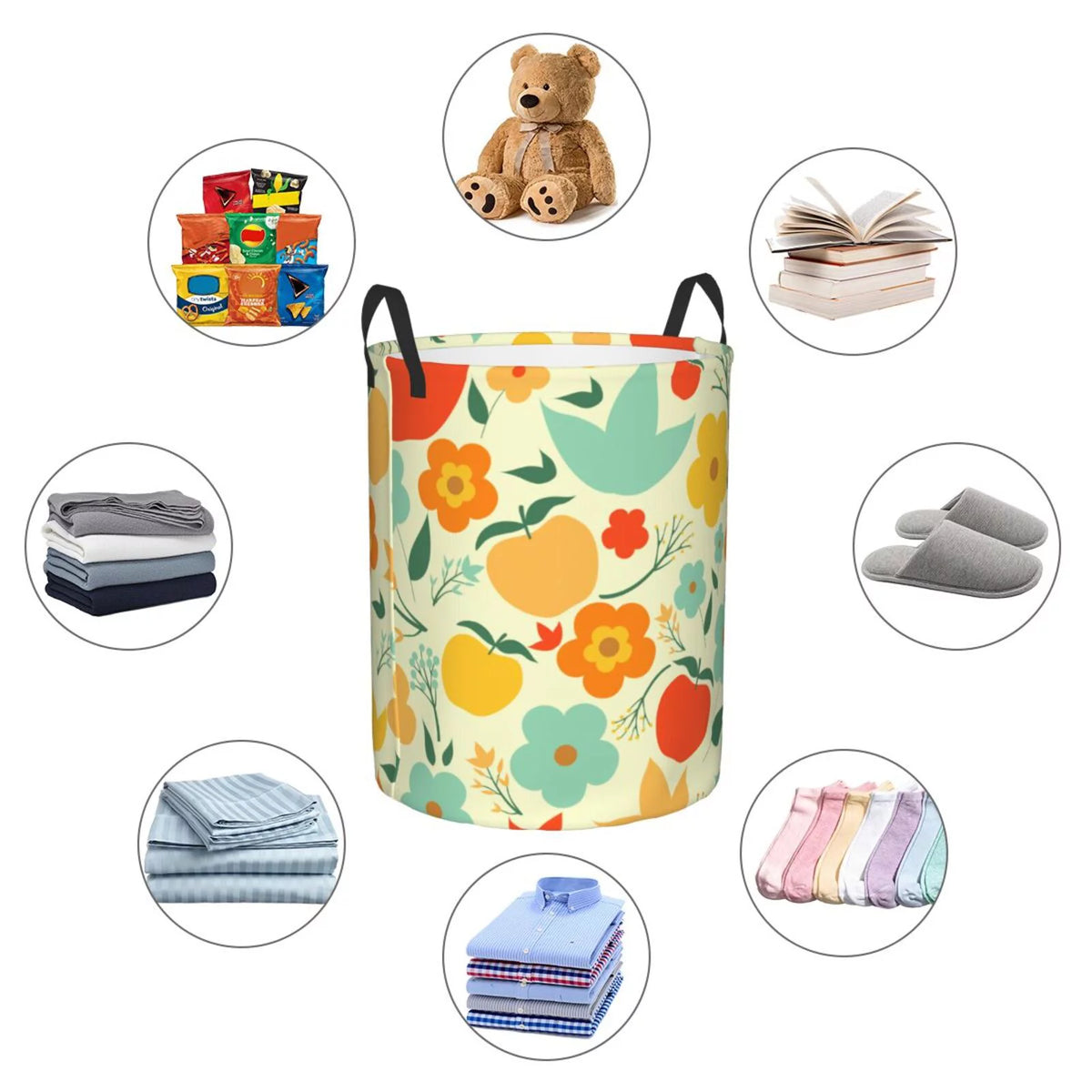 Collapsible Polyester Waterproof Laundry Basket 62L G947463