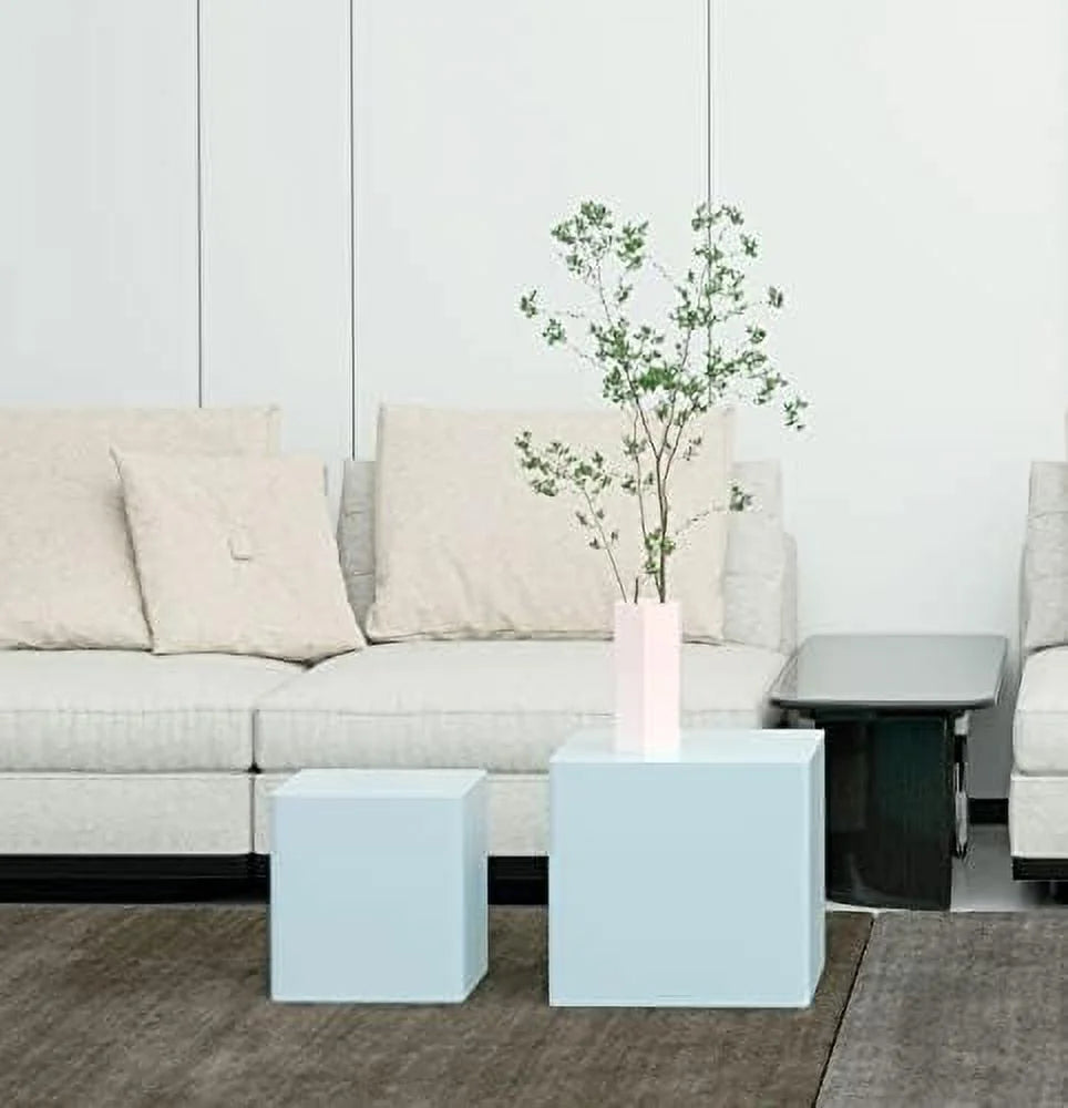 Nesting Coffee Table Modern Circle Wood Round End Table Set Black J26922