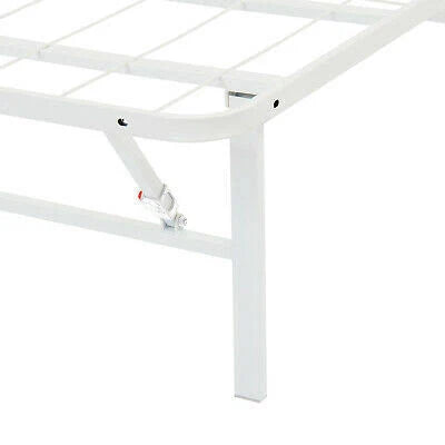 White Steel Bed Frame, King, 14 inch Height B4111