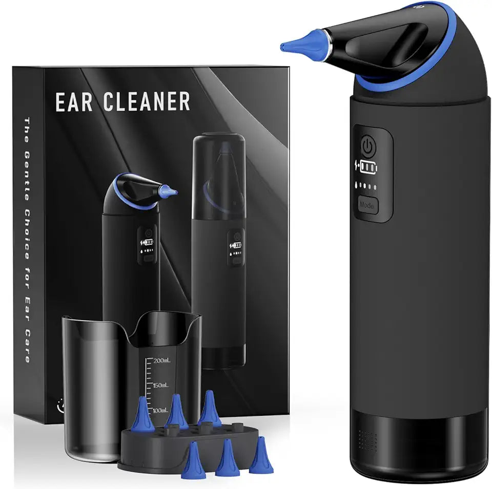 Electric Ear Wax Removal Ear Cleaner with 360° Rotating Head IPX65 Waterproof 4 Pressure Modes Ear Irrigation Flushing System X2851