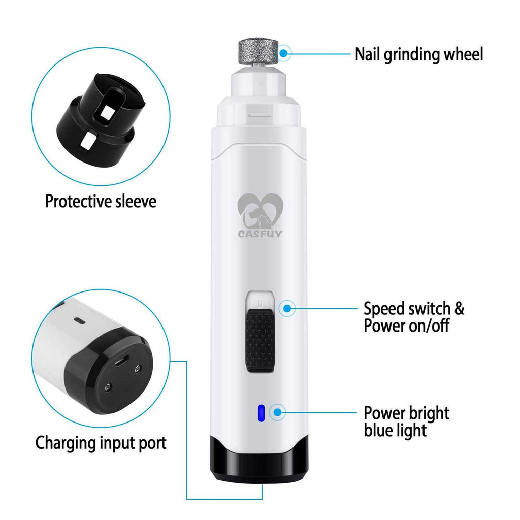 Dog Nail Grinder 2-Speed Electric Rechargeable Pet Nail Trimmer D169677