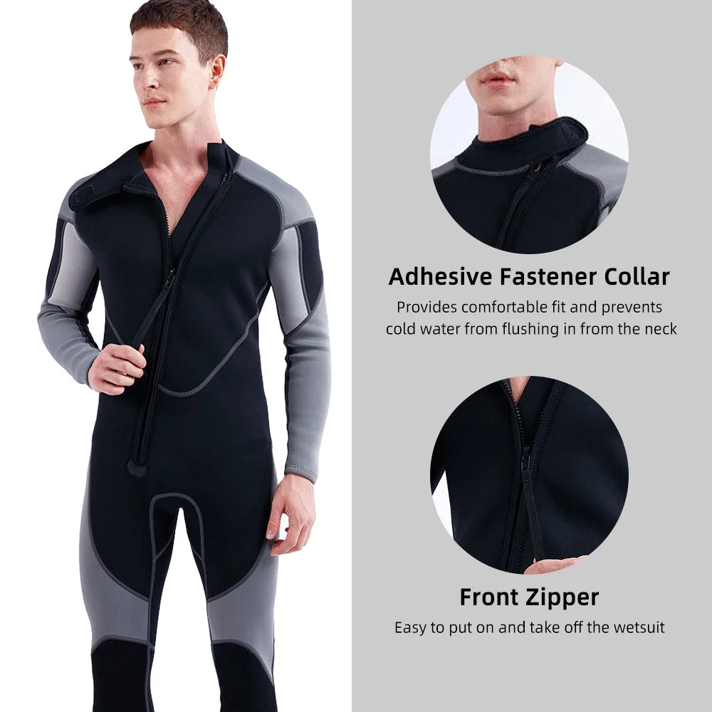 3mm Neoprene Front Zip Full Body Diving Suit V4845
