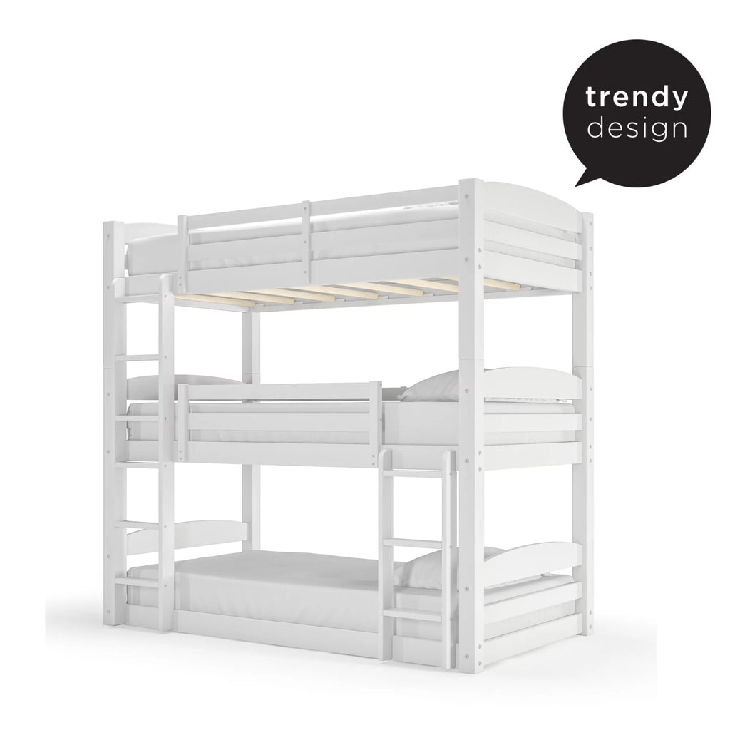 White Triple Twin Bunk Bed F24885