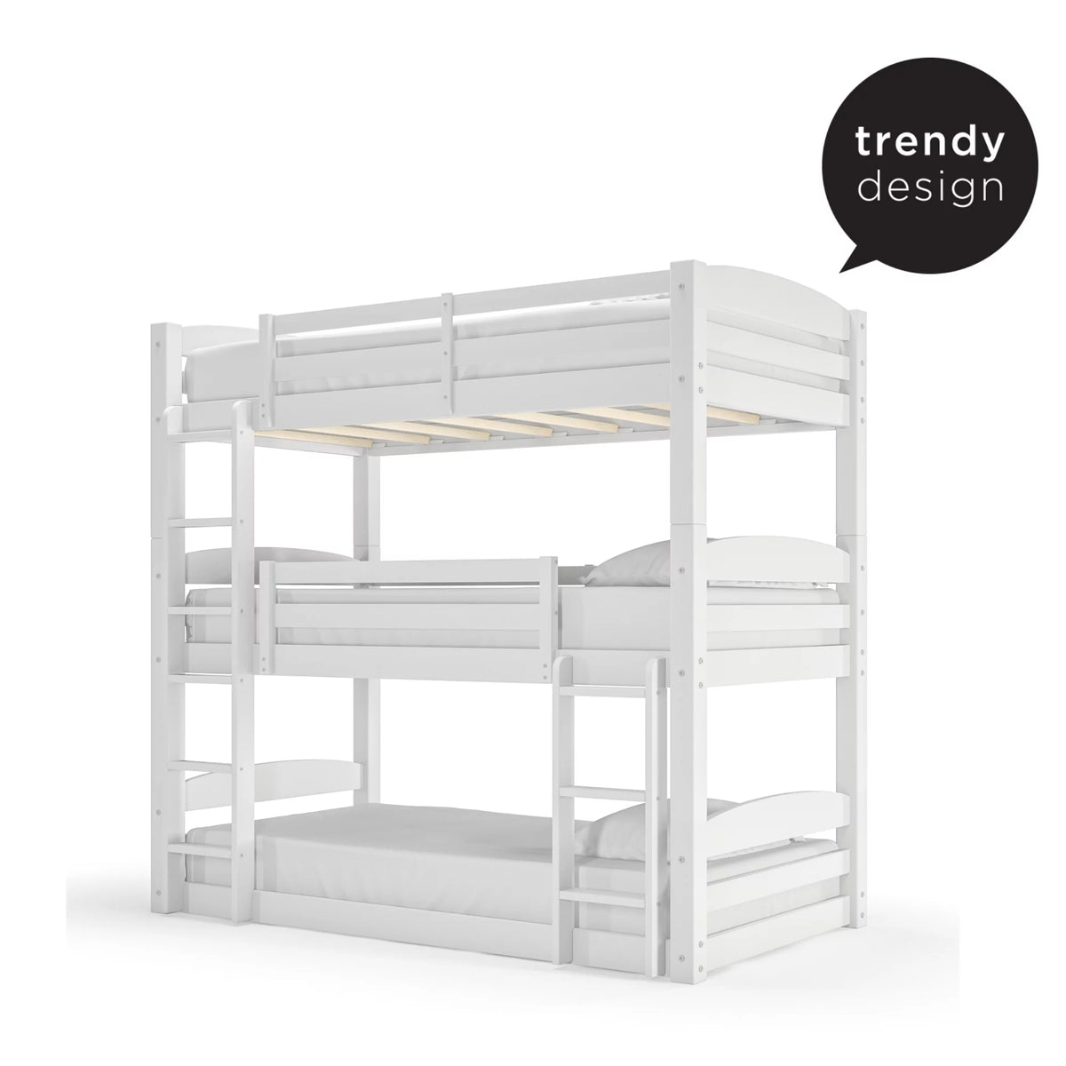 White Triple Twin Bunk Bed F24885