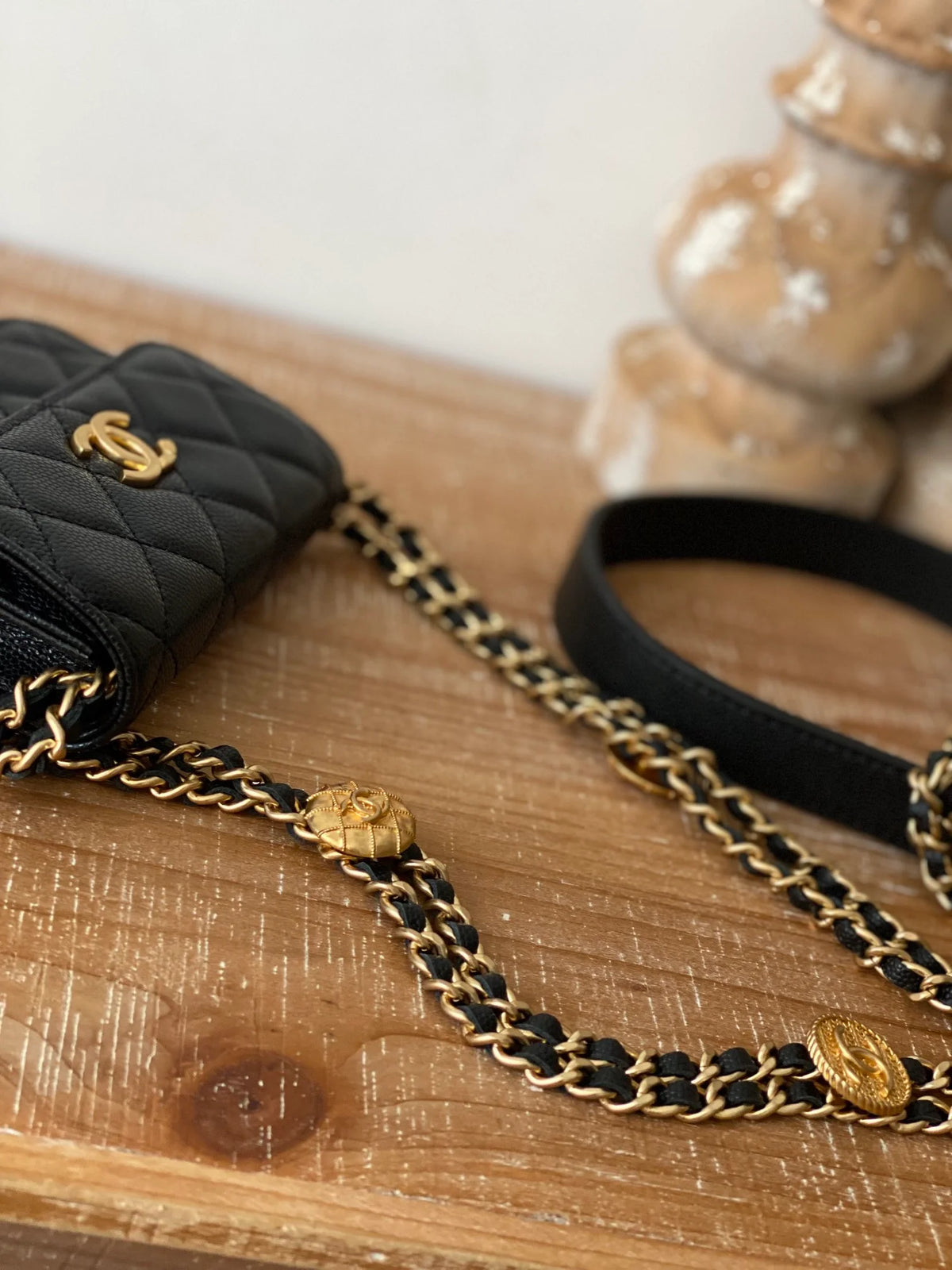 Black Clutch With Chain P9460