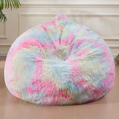 Waterproof Faux Fur 5FT Round Bean Bag Chair Cover with Pocket F974