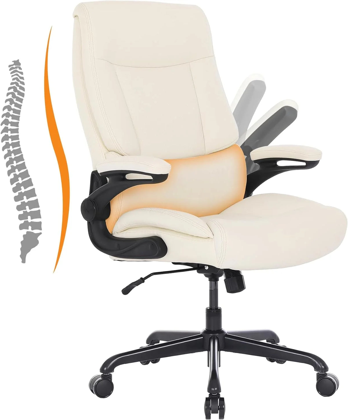 Black Big and Tall Ergonomic Office Chair with Lumbar Support S679