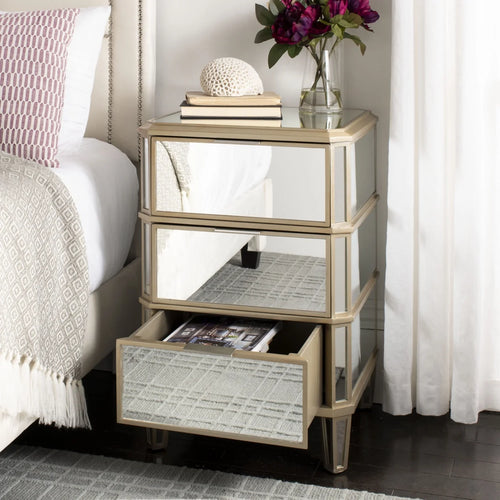 3-Drawer Mirrored Nightstand C350842