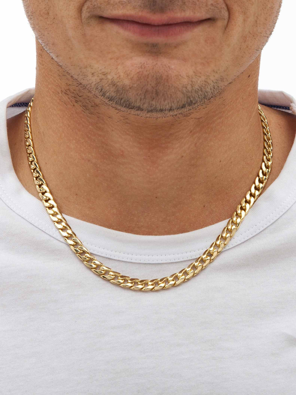 Men's Curb-Link Chain Necklace and Bracelet Set 20" 8" Gold Ion-Plated X728893