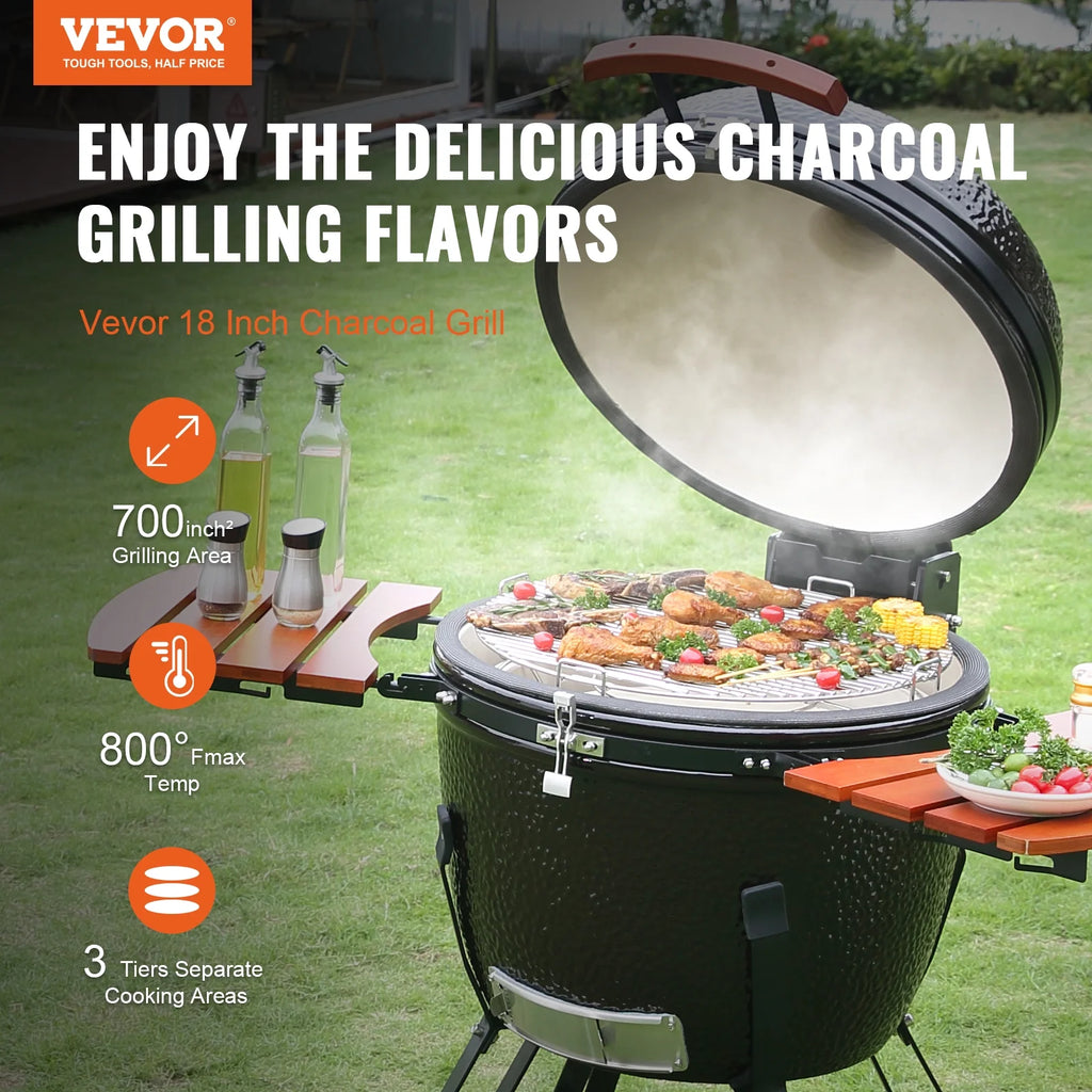 24" Ceramic Barbecue Grill Smoker Q9173