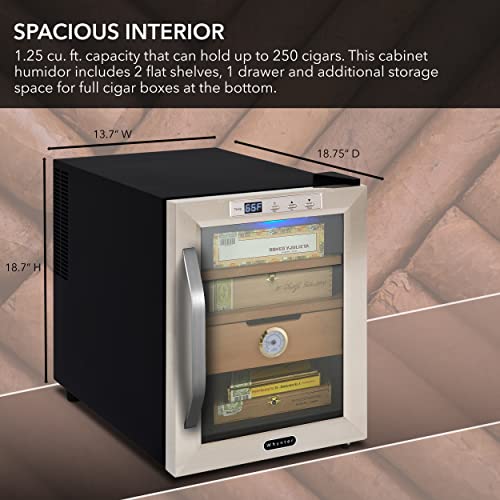 1.2 cu. ft. Stainless Steel Digital Cigar Humidor with Spanish Cedar Shelves J637439