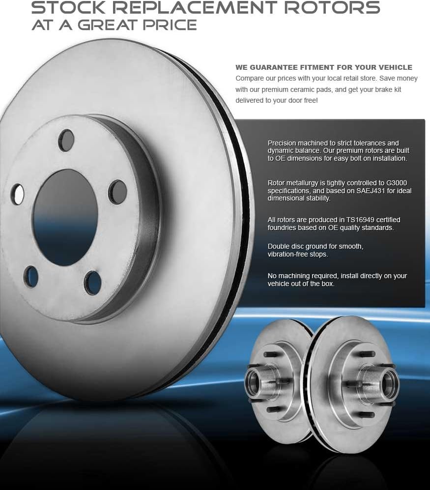 Premium OE 5 Lug Brake Disc Rotors + Metallic Brake Pads K279317