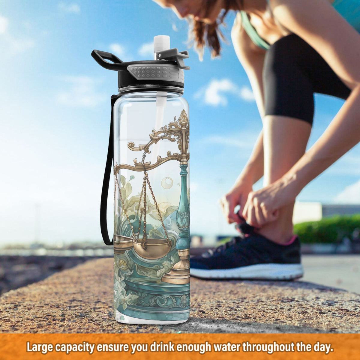 32oz Tritan Leakproof Clear Sports Water Bottle H61858