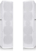 White Pair of Passive Wall-Mount Column Mini Line Array Speakers with 4 x 5” Woofers K184683