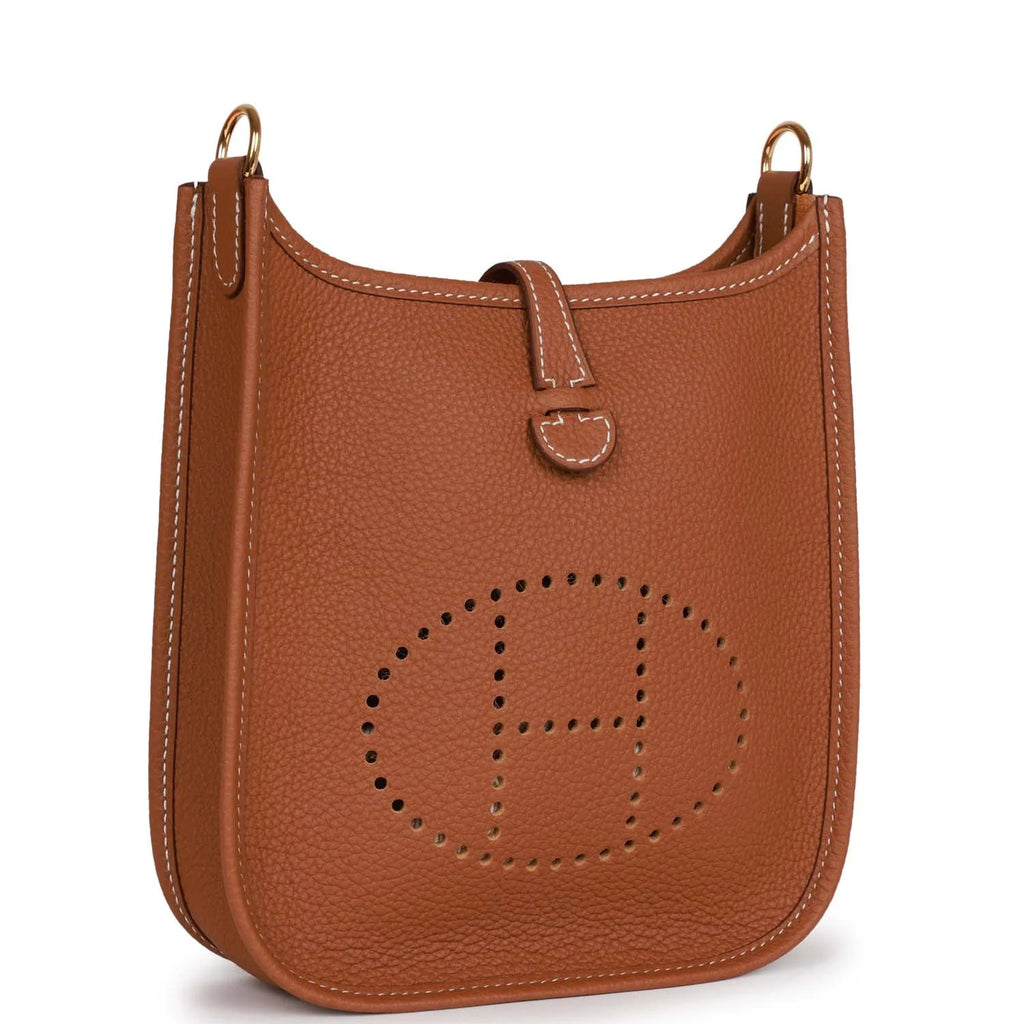 Gold Leather Crossbody Bag R237