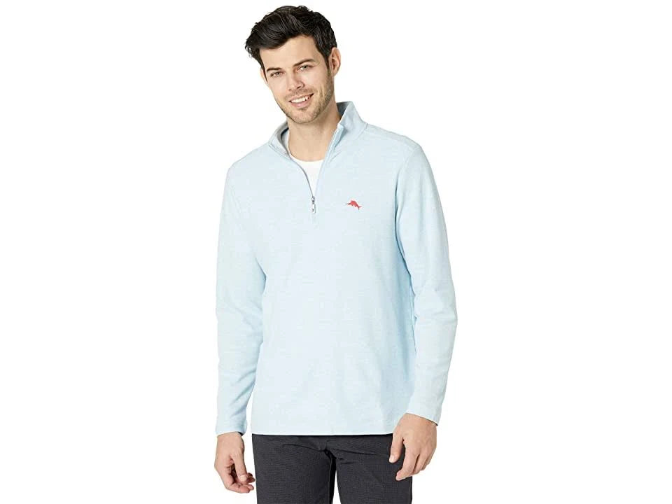 Men's Half-Zip Light Sky Hthr Size L E3075