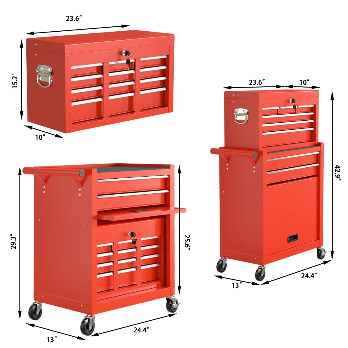 8 Drawer Rolling Tool Chest with Wheels G541