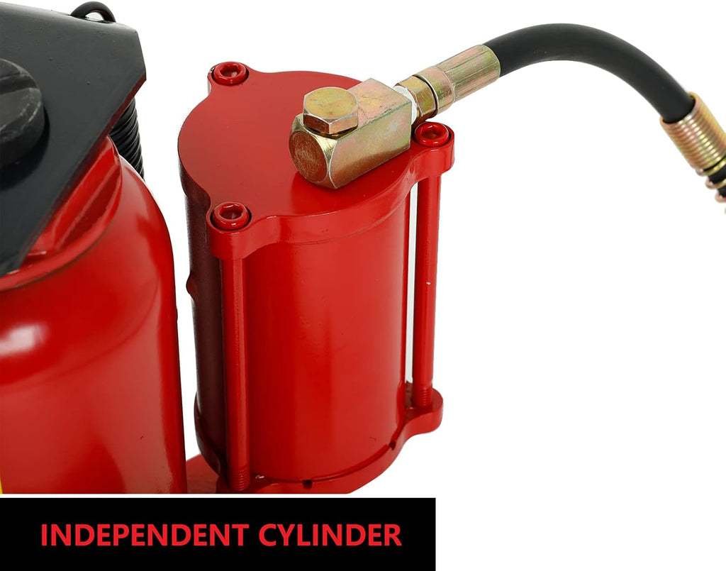 Red 44,000 LBS Capacity Pneumatic Air Hydraulic Bottle Jack Q91671