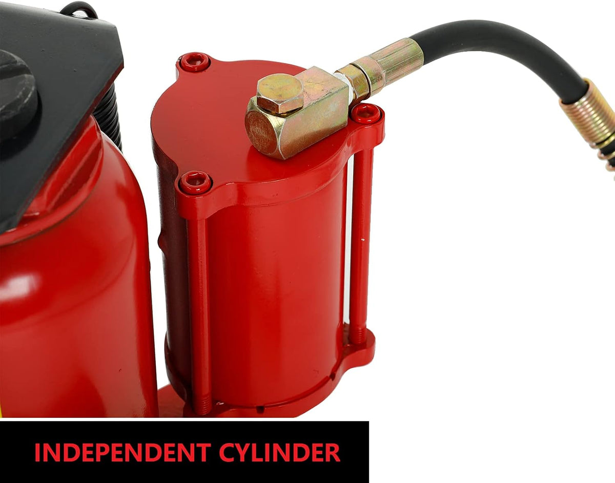 Red 44,000 LBS Capacity Pneumatic Air Hydraulic Bottle Jack Q91671