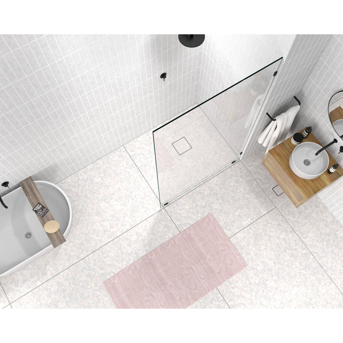 Frameless Shower Door Matte Black G971850