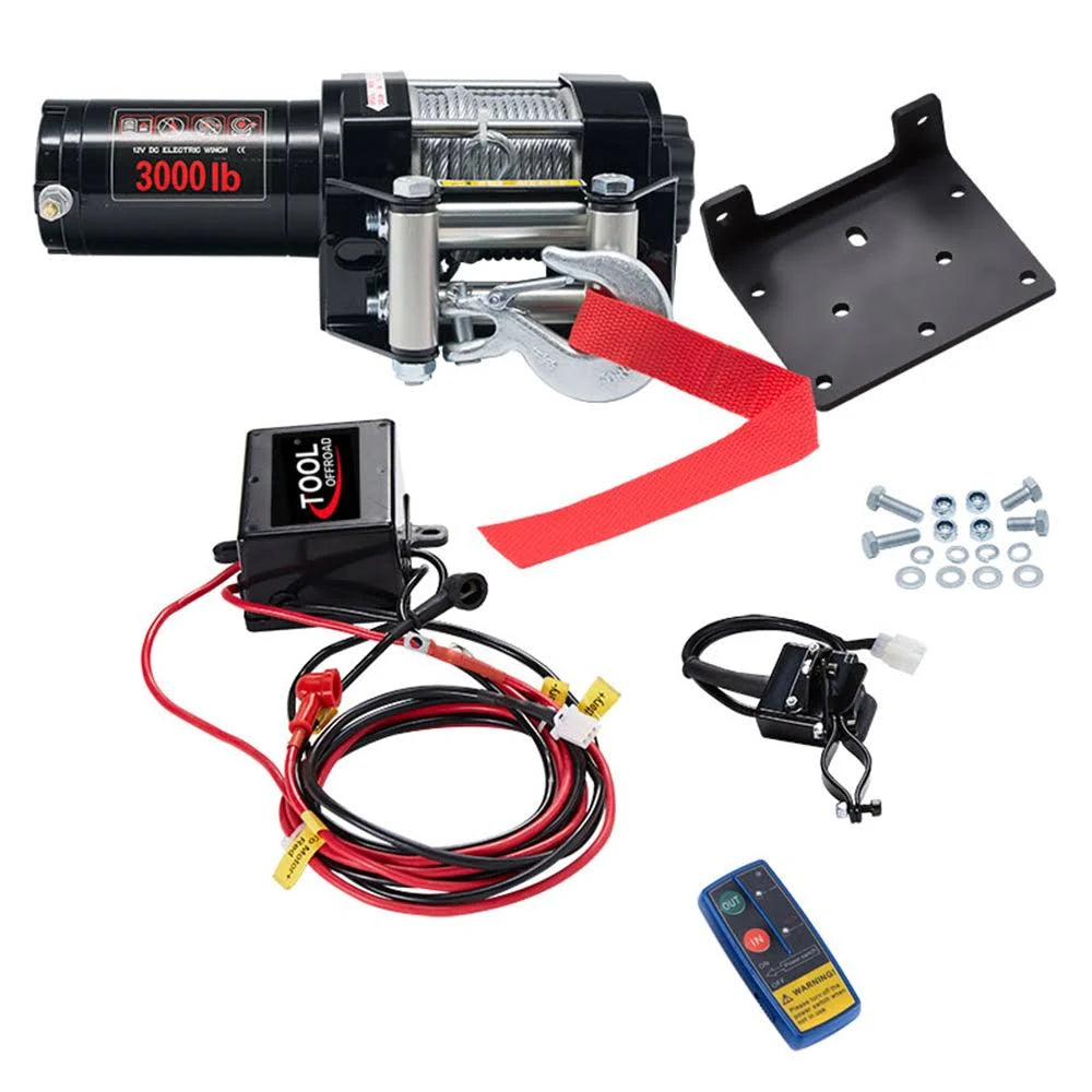 12V 3000lb Electric Winch with Steel Cable Q782621