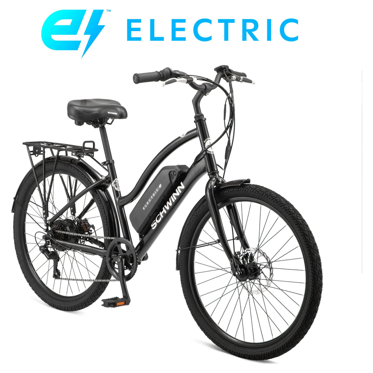 26 Low Step Cruiser Electric Bike 7 Speeds 250w Black N4584