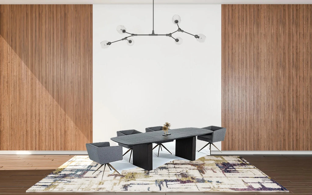 Smoked Rectangular Manufactured Wood Dining Table P859