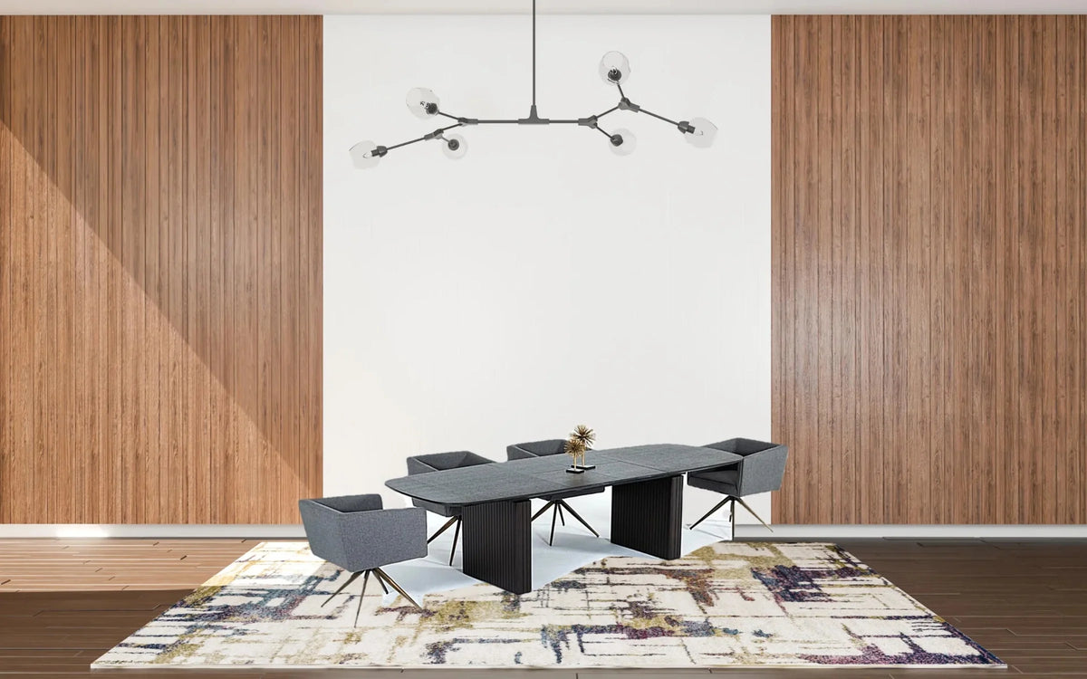 Smoked Rectangular Manufactured Wood Dining Table P859