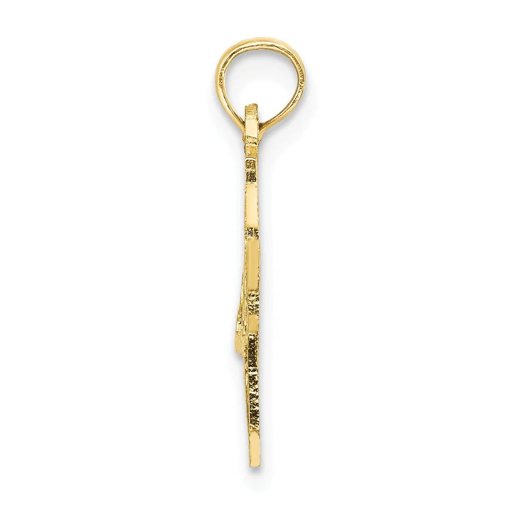 10k Gold New York State Pendant Necklace E41813