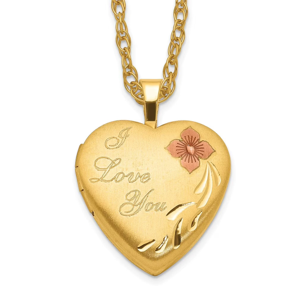 16mm Enameled Flower Heart Locket Necklace V20061