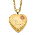 16mm Enameled Flower Heart Locket Necklace V20061