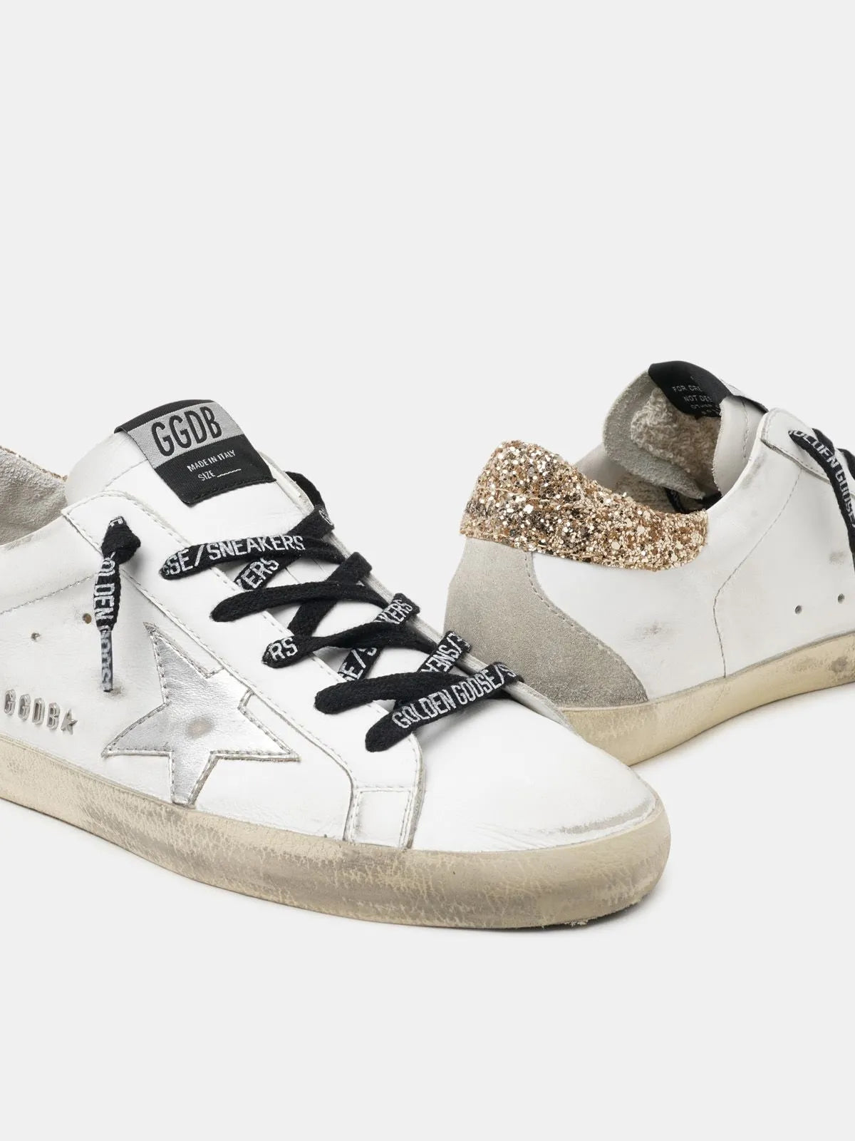 White Leather Sneakers with Heel Tab C97086
