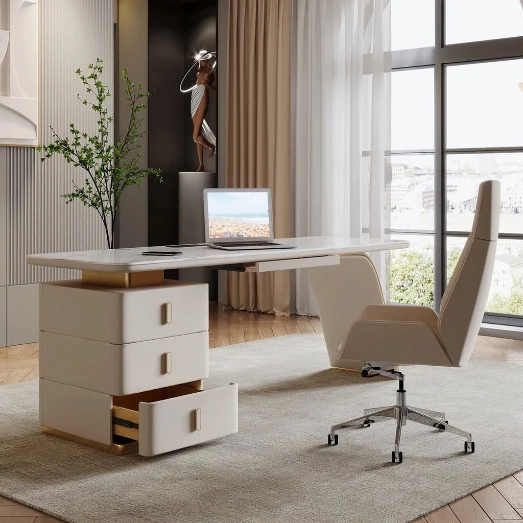 White Executive Office Desk L5056