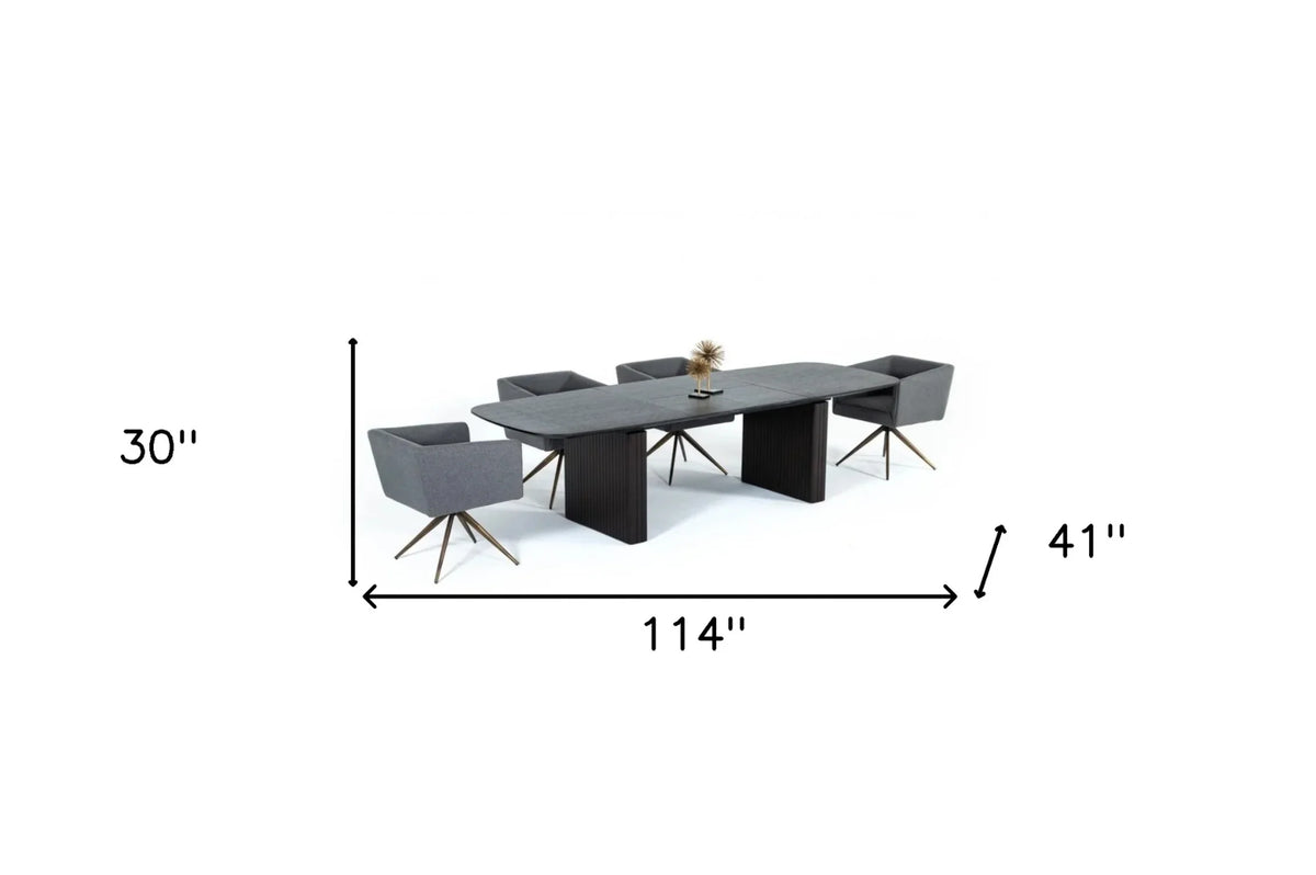 Smoked Rectangular Manufactured Wood Dining Table P859