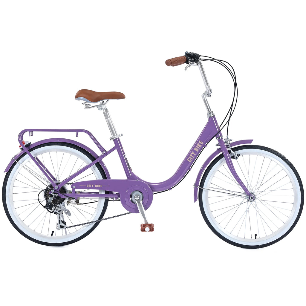 22 Aluminum Alloy 7 Speed Purple City Bike C159906