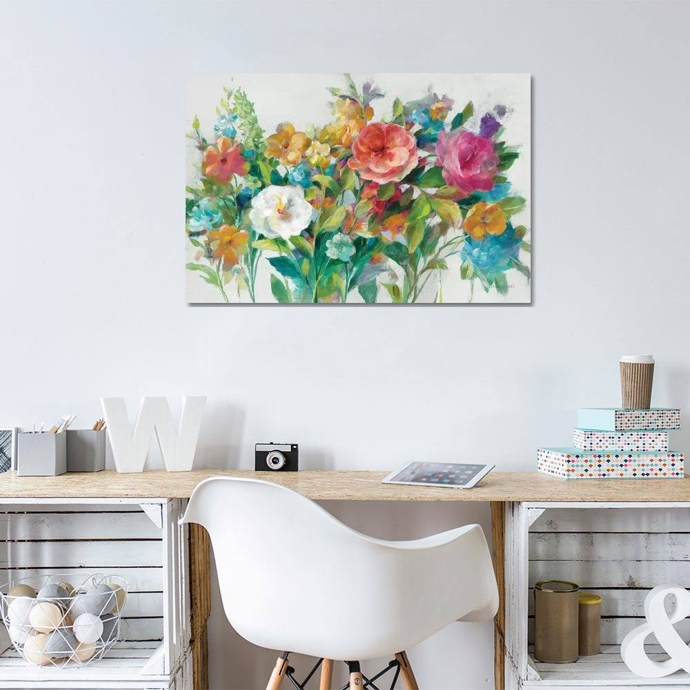 Country Florals Neutral Print Canvas Art P1472