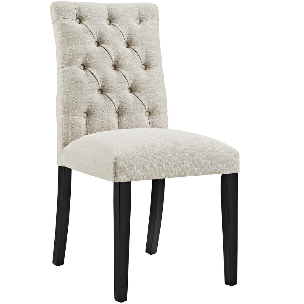 Beige Button Tufted Fabric Dining Chair B118066