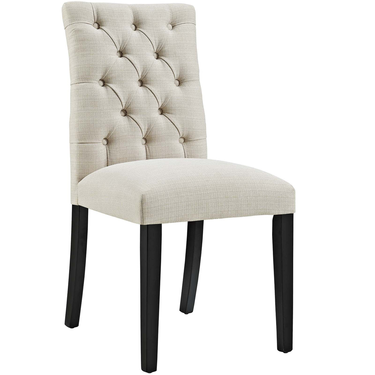 Beige Button Tufted Fabric Dining Chair B118066