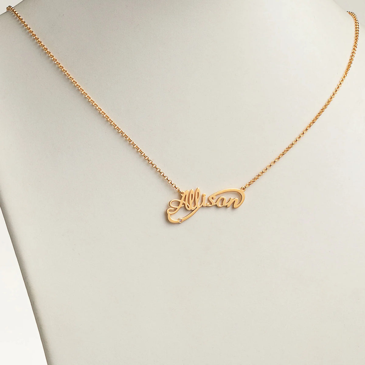 Sterling Silver Script Nameplate Infinity Necklace with Diamond Accent O179700