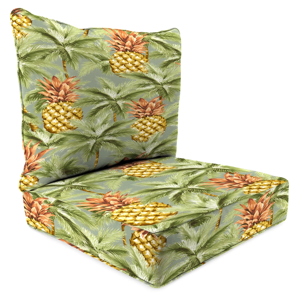 Green Tropical Rectangular Outdoor Deep Seating Chair Cushion M371568
