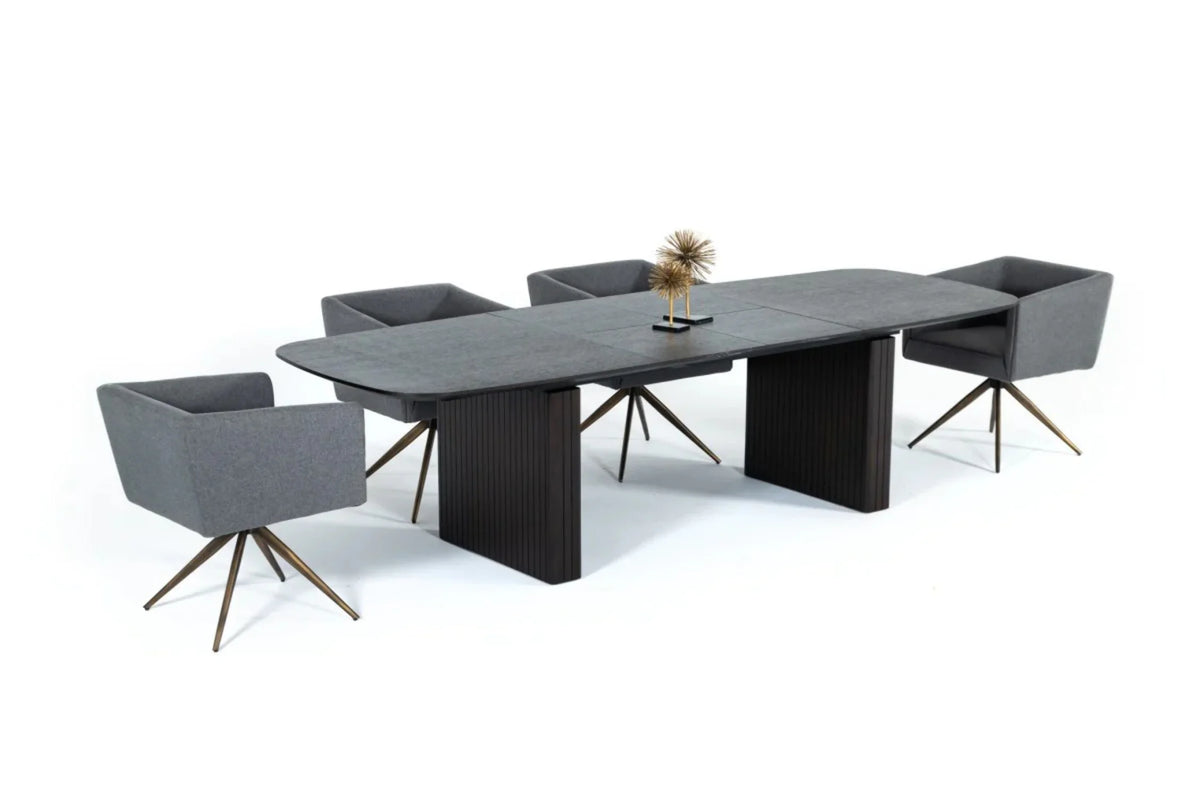 Smoked Rectangular Manufactured Wood Dining Table P859
