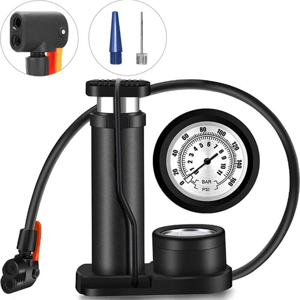 Mini Portable Bicycle Foot Pump with Pressure Gauge J77279